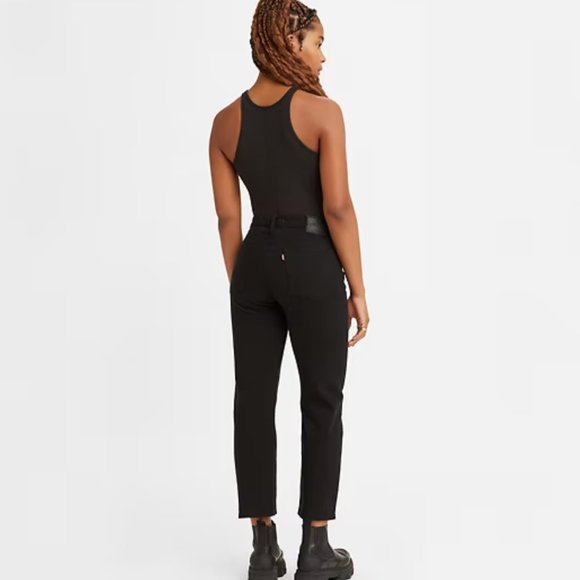 LEVI'S BLACK WEDGIE STRAIGHT FIT JEANS - Picture 3 of 4